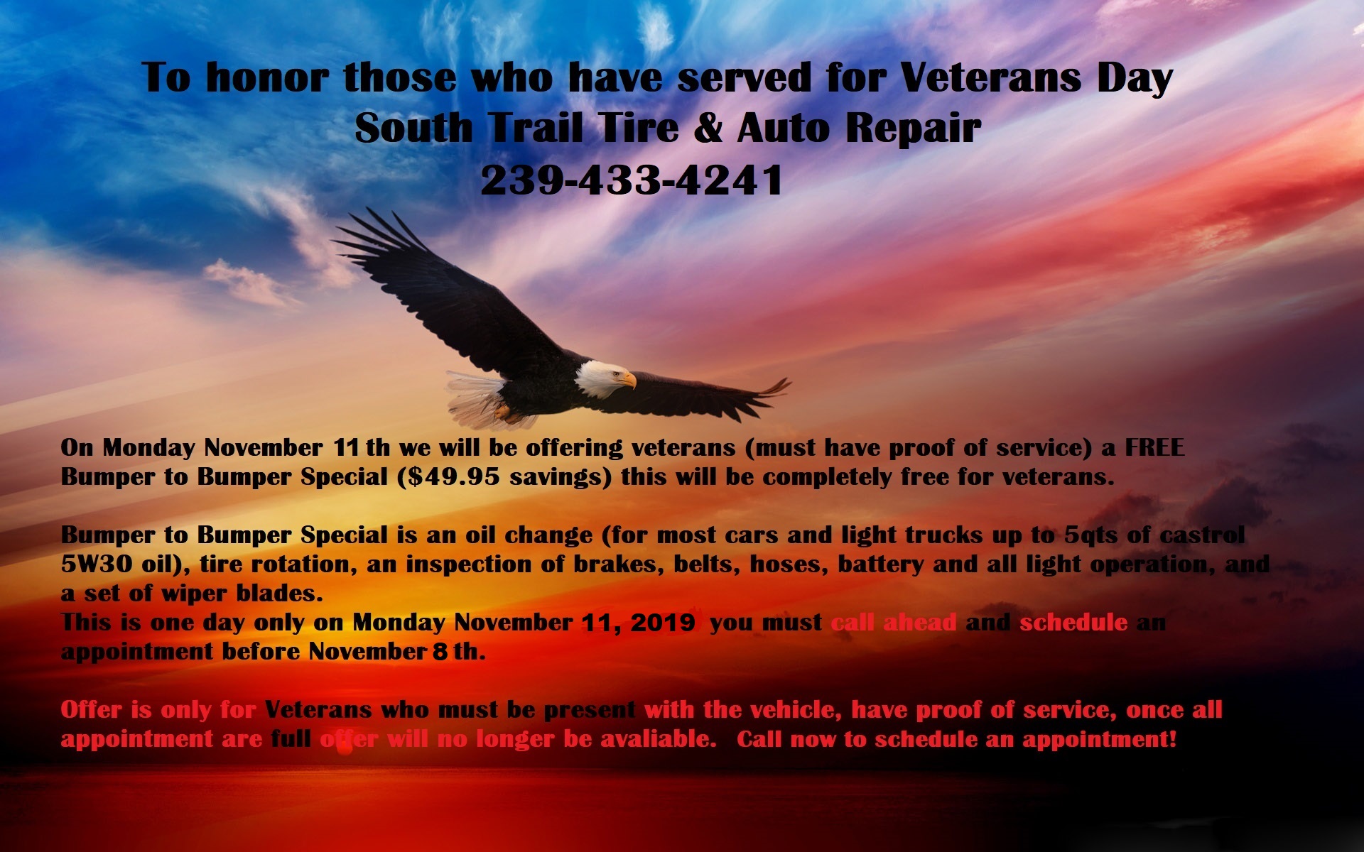 Veterans Free Special